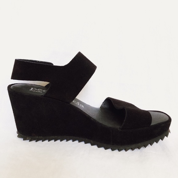 Pedro García Fiona Wedge Sandal Black Suede 36.5 - Picture 9 of 16